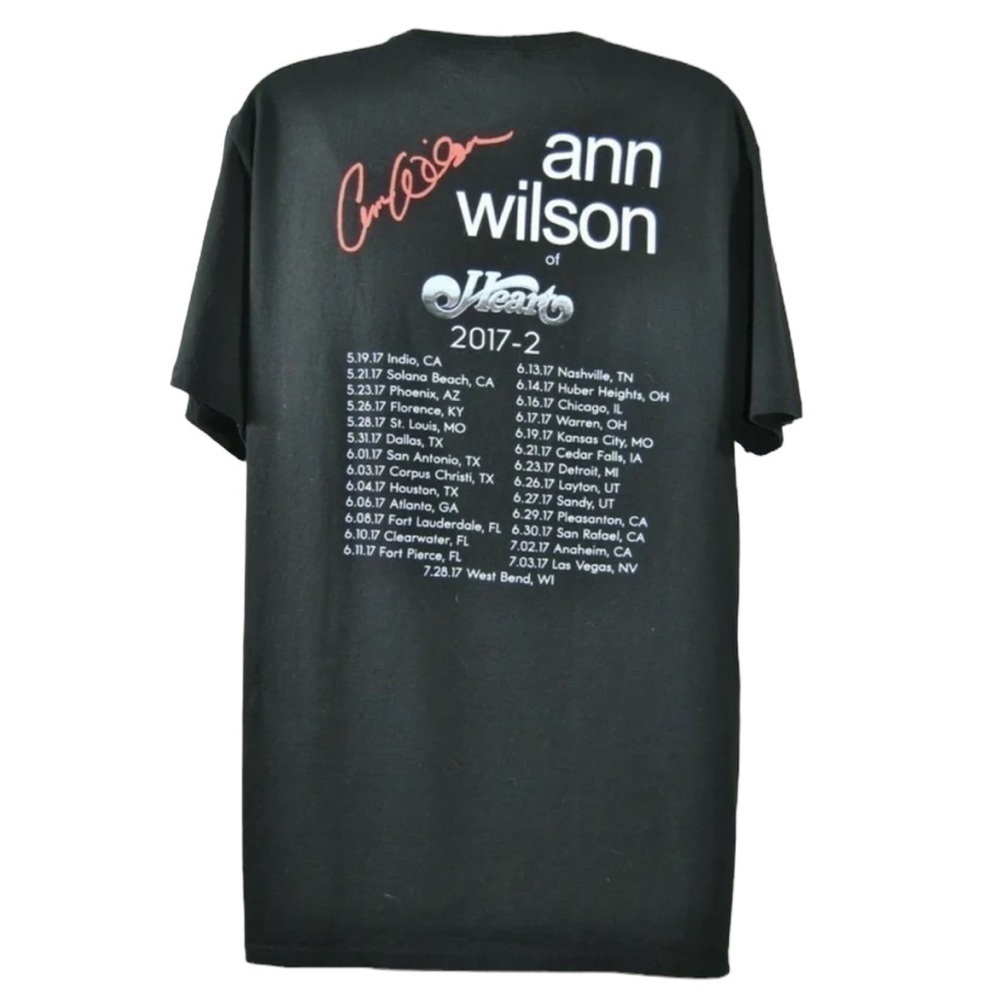 Ann Wilson of Heart concert band tour t-shirt Adult Medium Black cotton - Picture 2 of 5